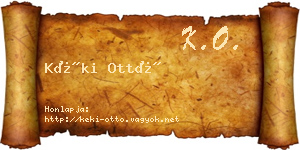 Kéki Ottó névjegykártya